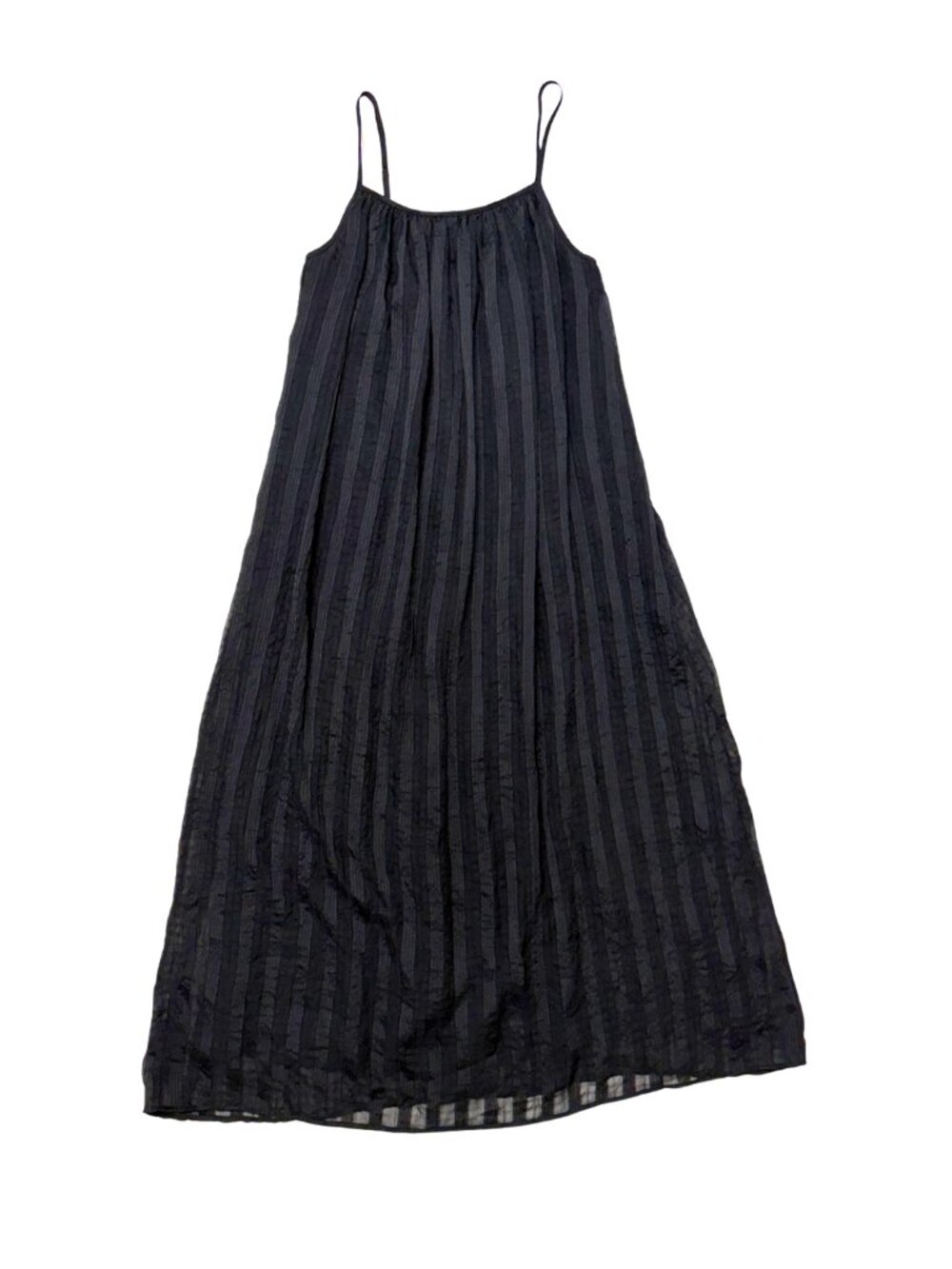 Mod Ref The Soren Dress in Black Stripe Relaxed Swing Summer Maxi Dress Size Med